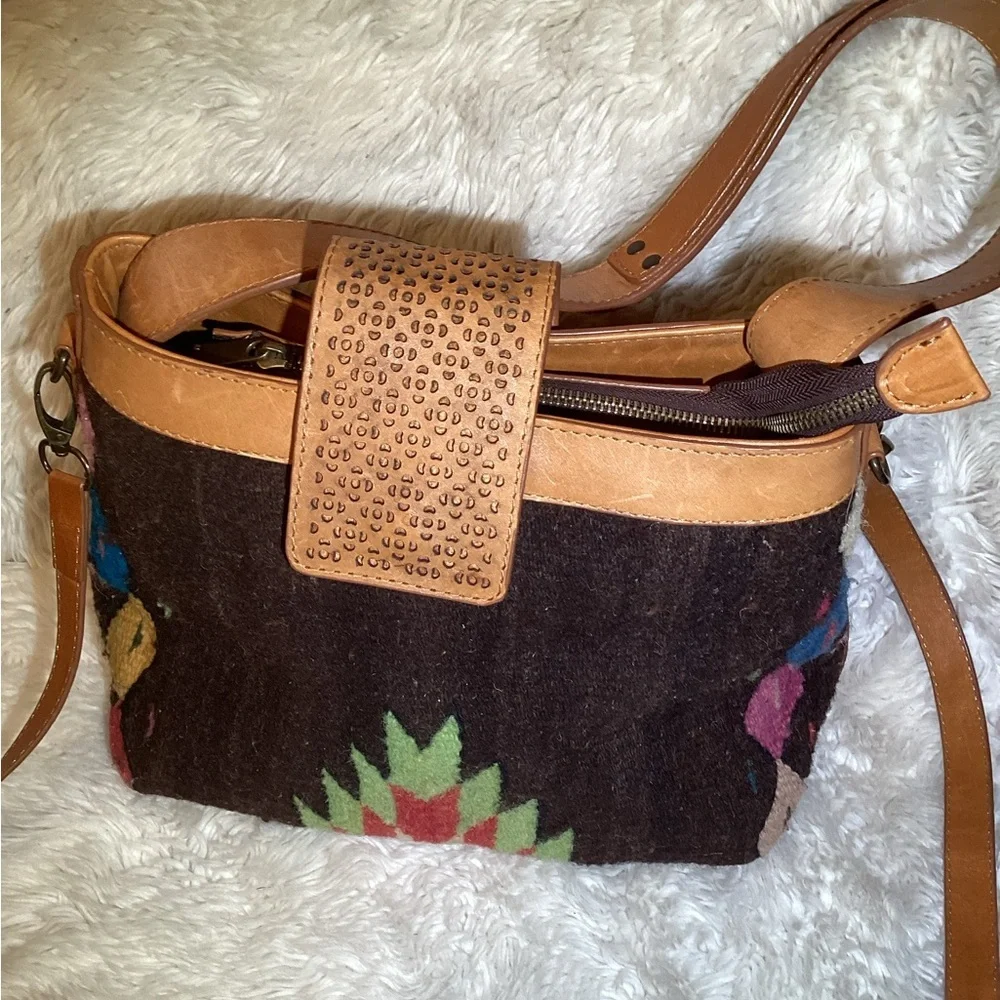 Stylish Tan and Multicolor Women's Bag